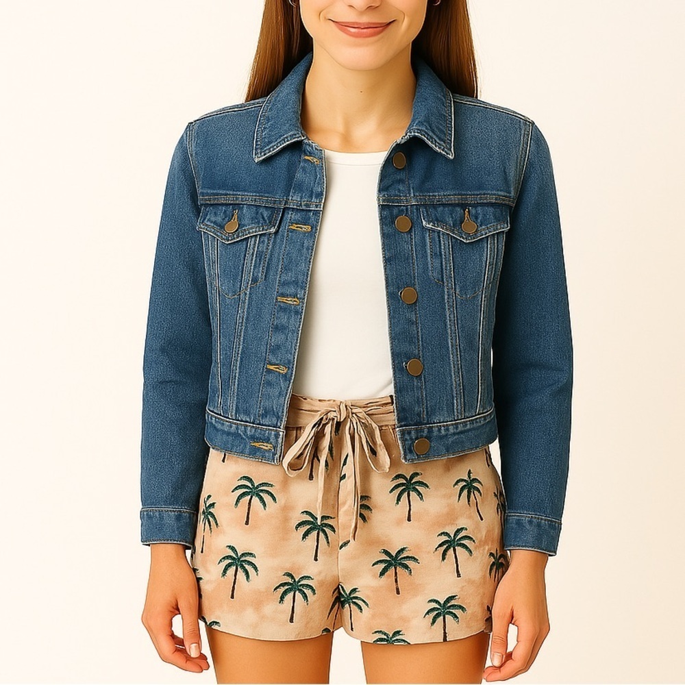 CURRENT AIR PALM TREE SHORTS SIZE SMALL PINK/GREEN SHORTS SUMMER